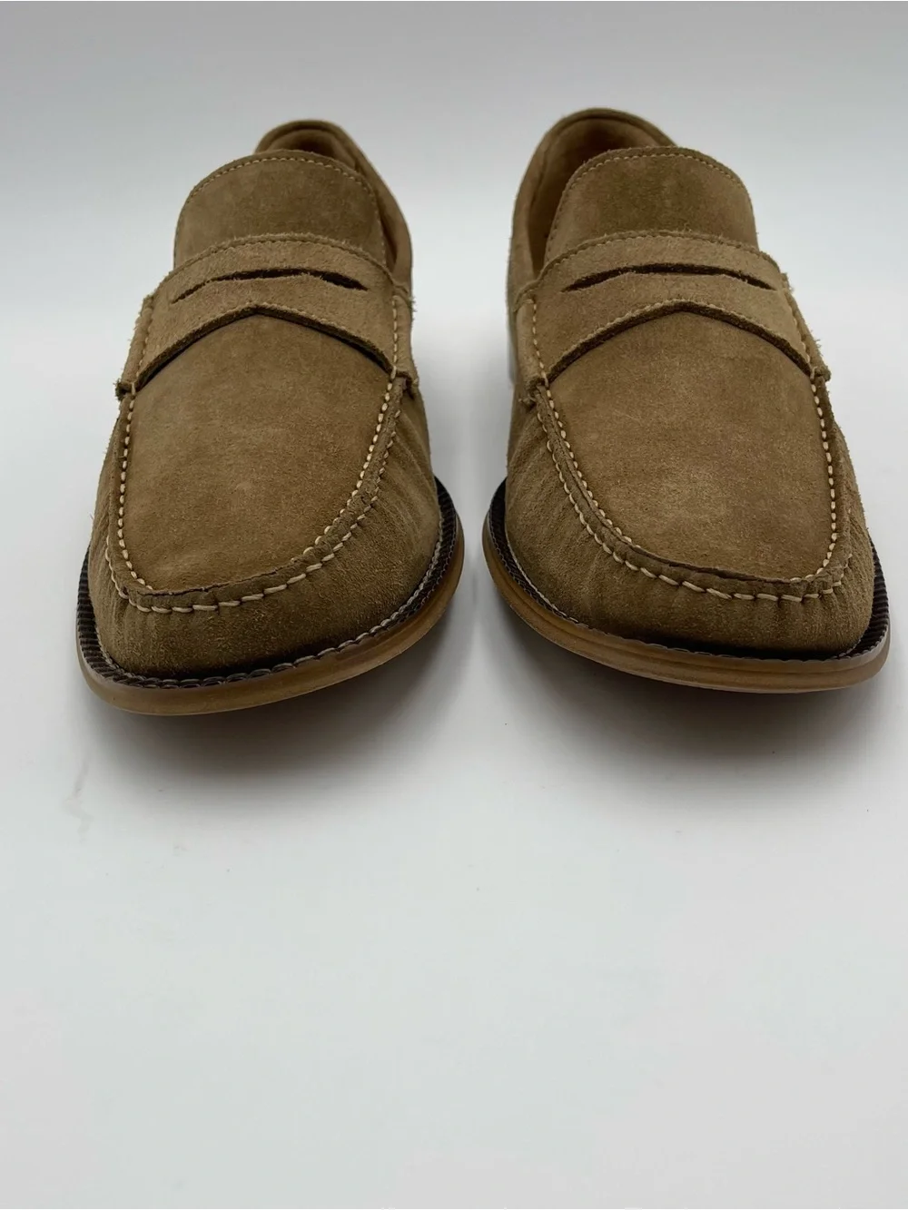 Donald Pliner Men SZ 11M Miles Dark Taupe/Tobacco Suede Loafers Shoes MSRP $285
